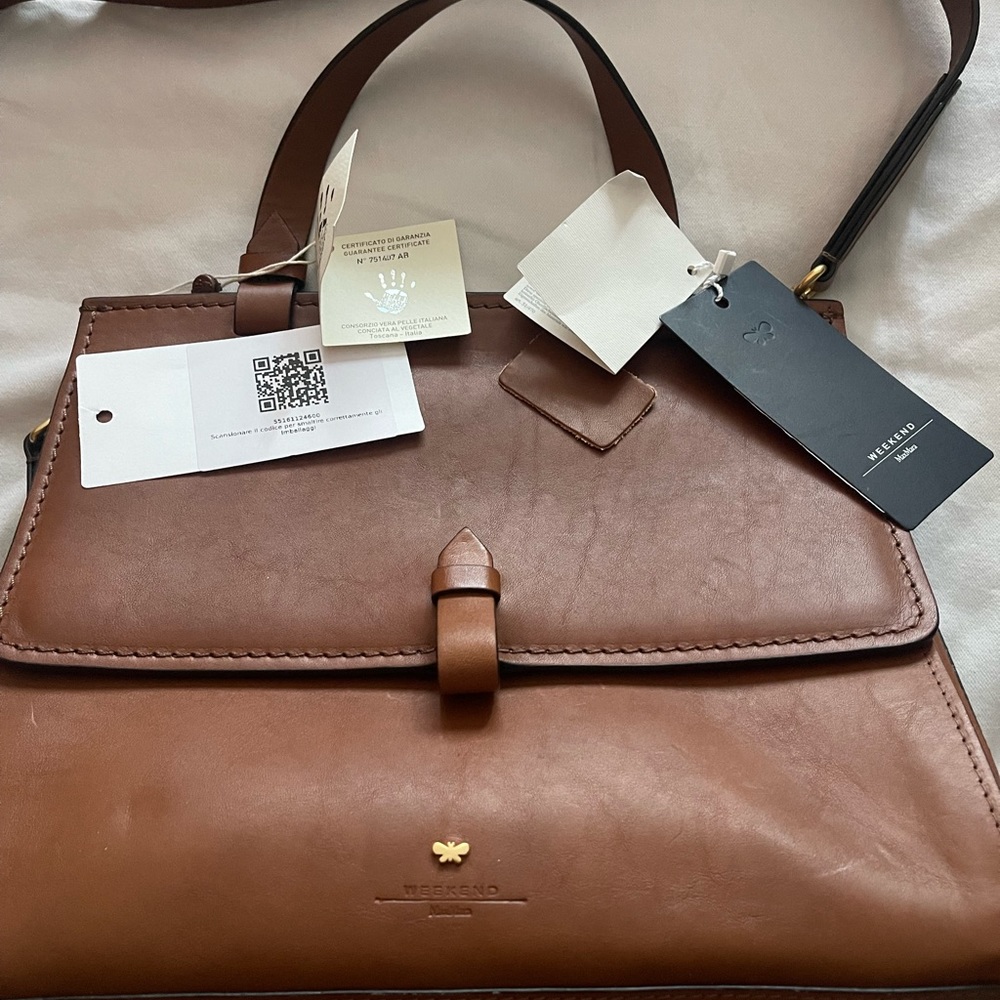 MAX MARA BAG IN TANNED LEATHER - ITALY. NEW w tags